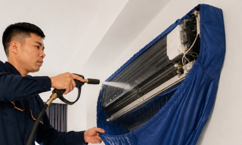 Vệ sinh máy lạnh áp lực cao tại nhà TPHCM