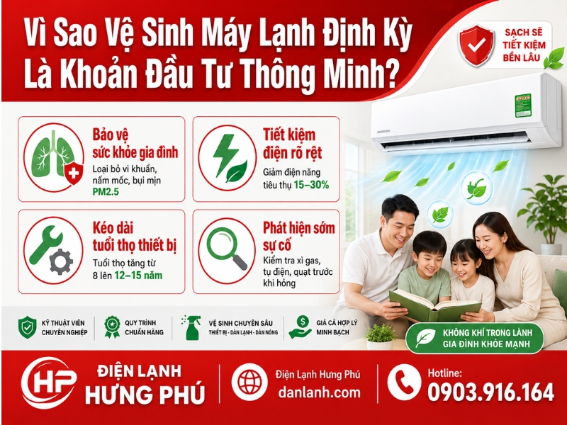 Dịch vụ vệ sinh máy lạnh Gò Vấp chuyên nghiệp tại Điện Lạnh Hưng Phú