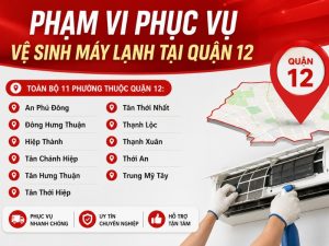 Vệ sinh máy lạnh quận 12 tại nhà giá từ 180K - Điện Lạnh Hưng Phú