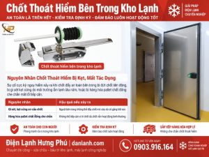 Chốt thoát hiểm bên trong kho lạnh, thiết bị an toàn bắt buộc - Điện Lạnh Hưng Phú