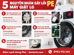 Lỗi PE máy giặt LG nguyên nhân và cách khắc phục - Điện Lạnh Hưng Phú