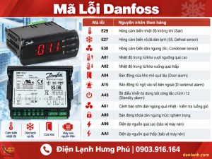 Bảng mã lỗi Danfoss ERC 21X E27 E29 E30 A01 A45 - Điện Lạnh Hưng Phú